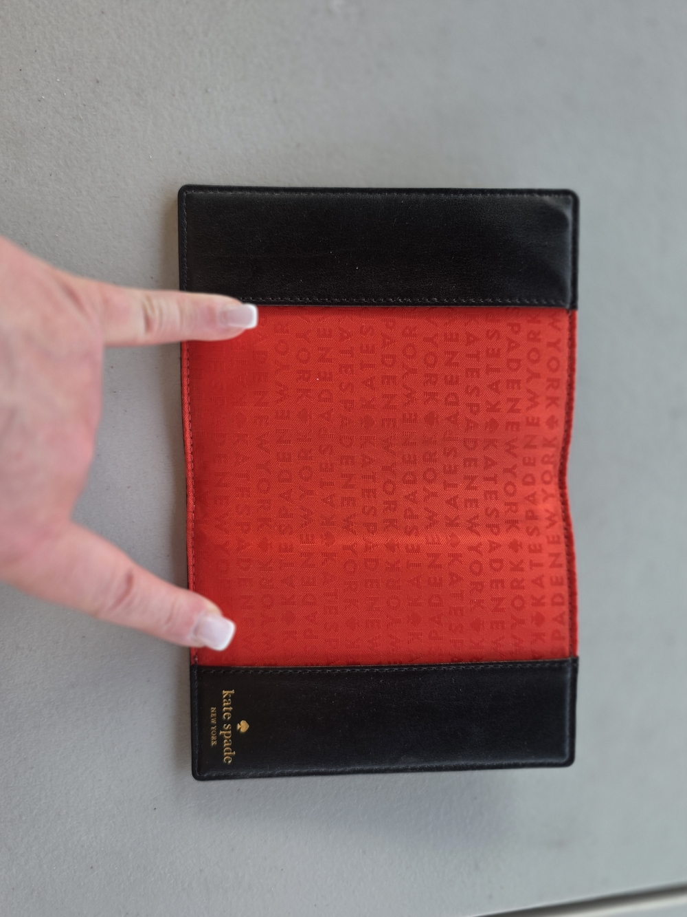 Kate Spade Black & White Polka Dot Passport Holder - Picture 3 of 4